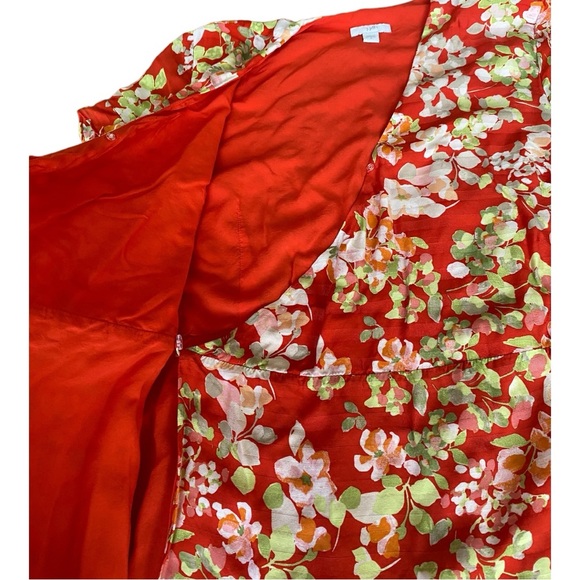 J.Jill Red Floral Wrap Mini Short Sleeve dress size S - Picture 15 of 16